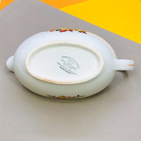 Vintage 40s SWINNERTONS Staffordshire England Majestic Vellum Gravy Boat - Picture 8 of 13